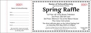 Spring Prize Draw Raffle Ticket Template with star border.